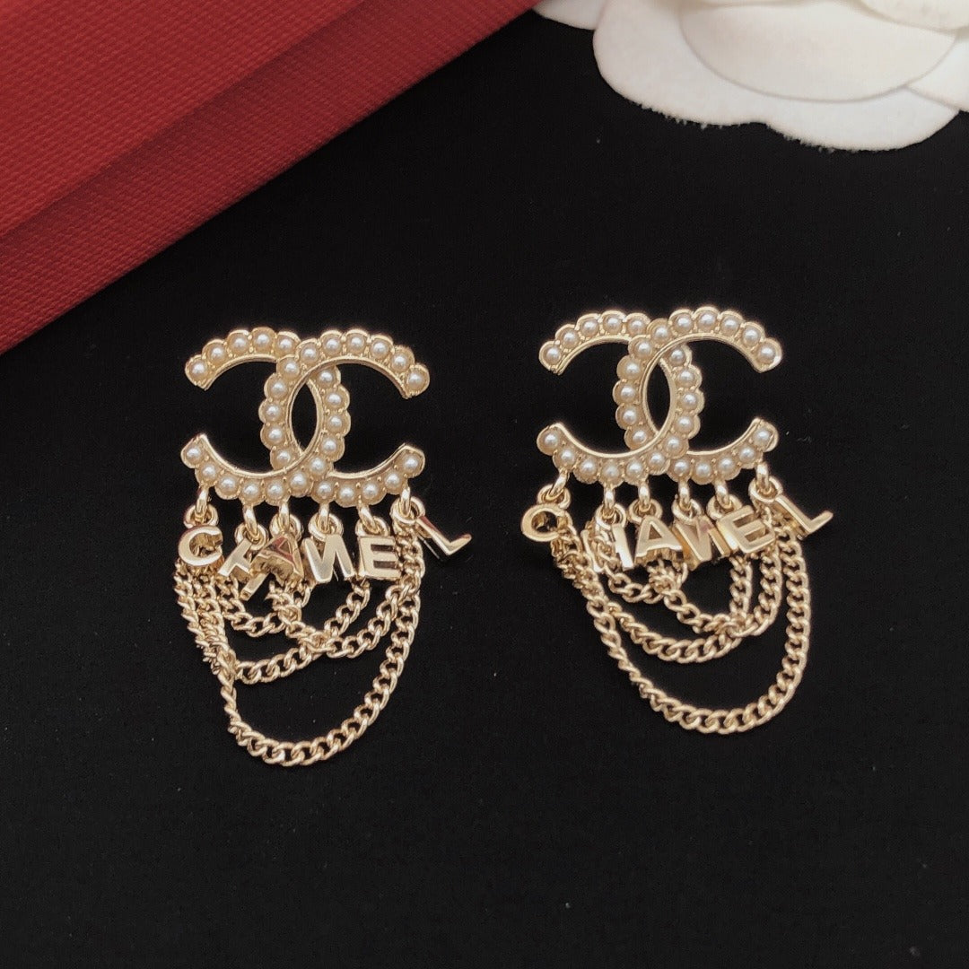 Chanel Brass Tassel Earrings
