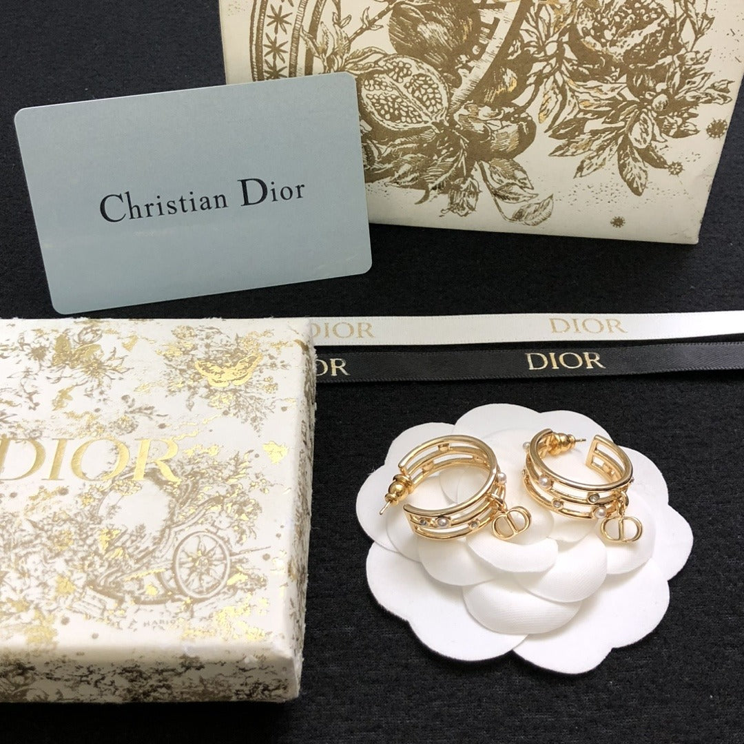 Dior Brass Vintage-Finish Earrings
