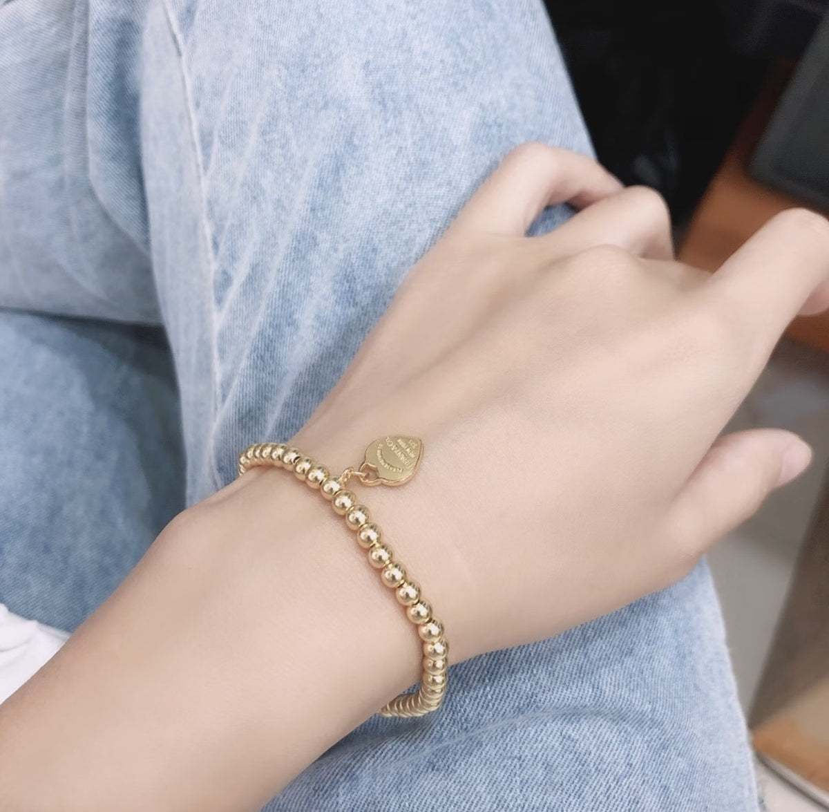 Tiffany & Co. Gold Brass Heart Bracelet