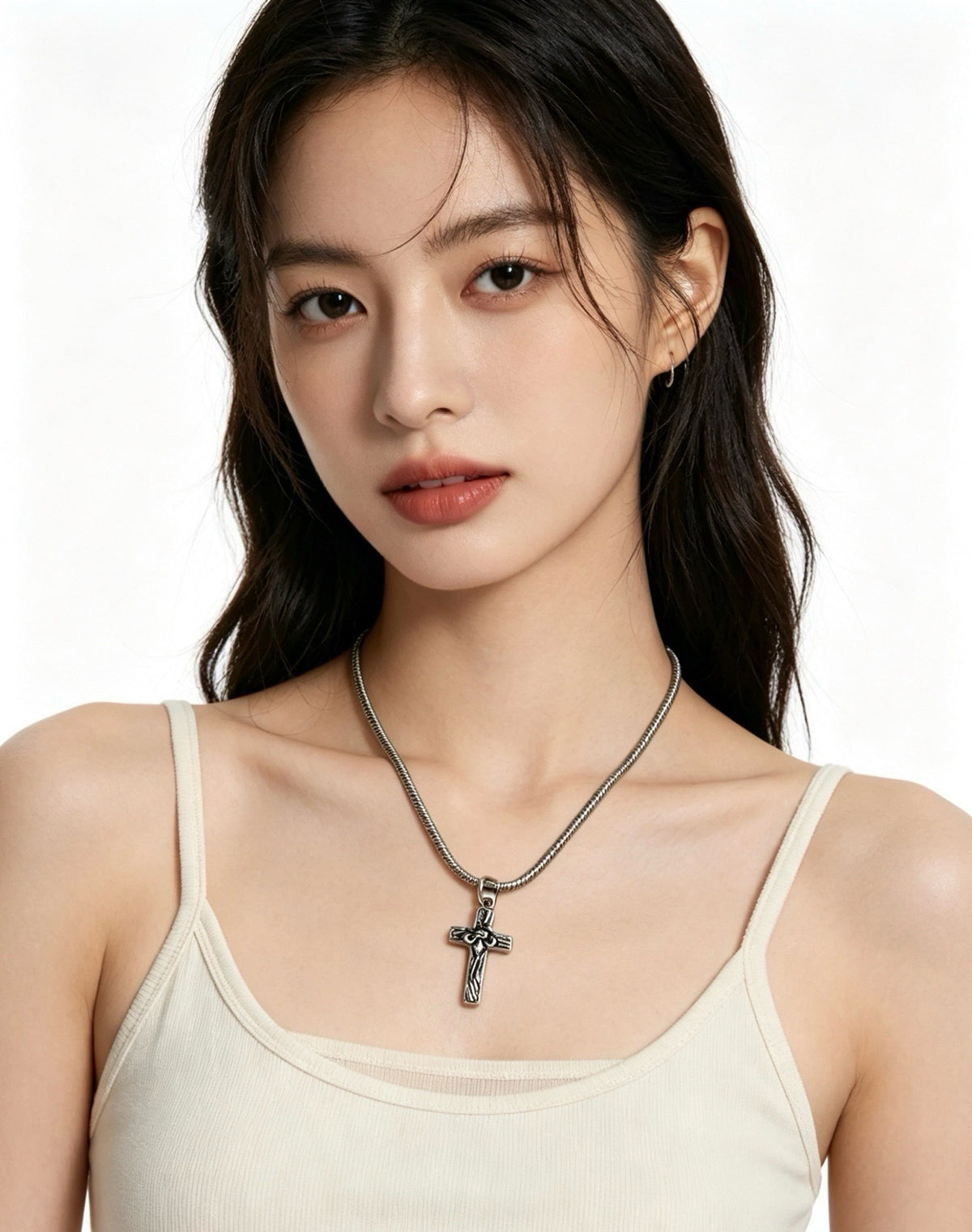 Chrome Hearts Sterling Silver Cross Necklace