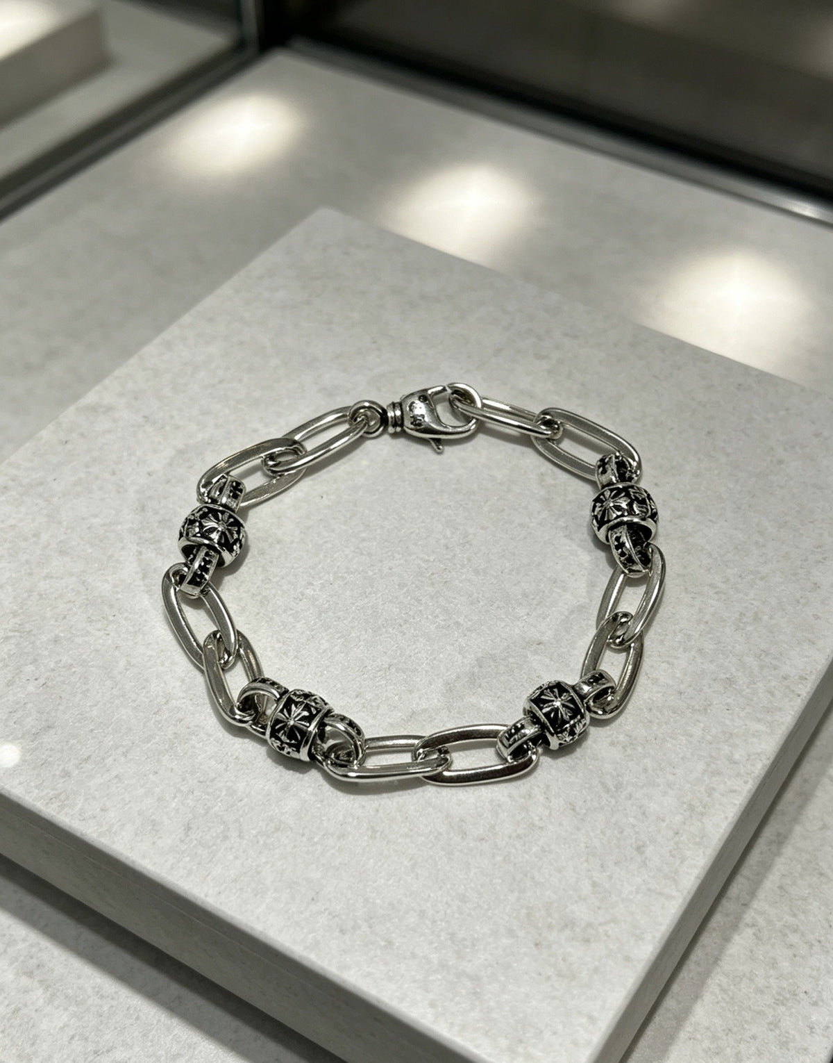 Chrome Hearts Sterling Silver Cross Bracelet