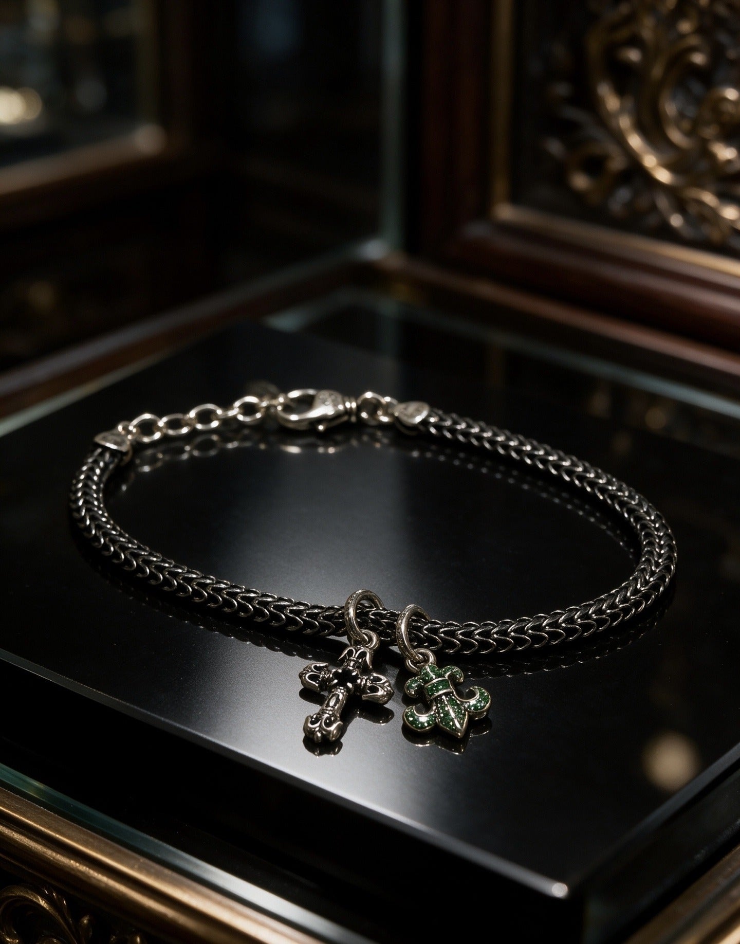 Chrome Hearts Sterling Silver Cross Bracelet