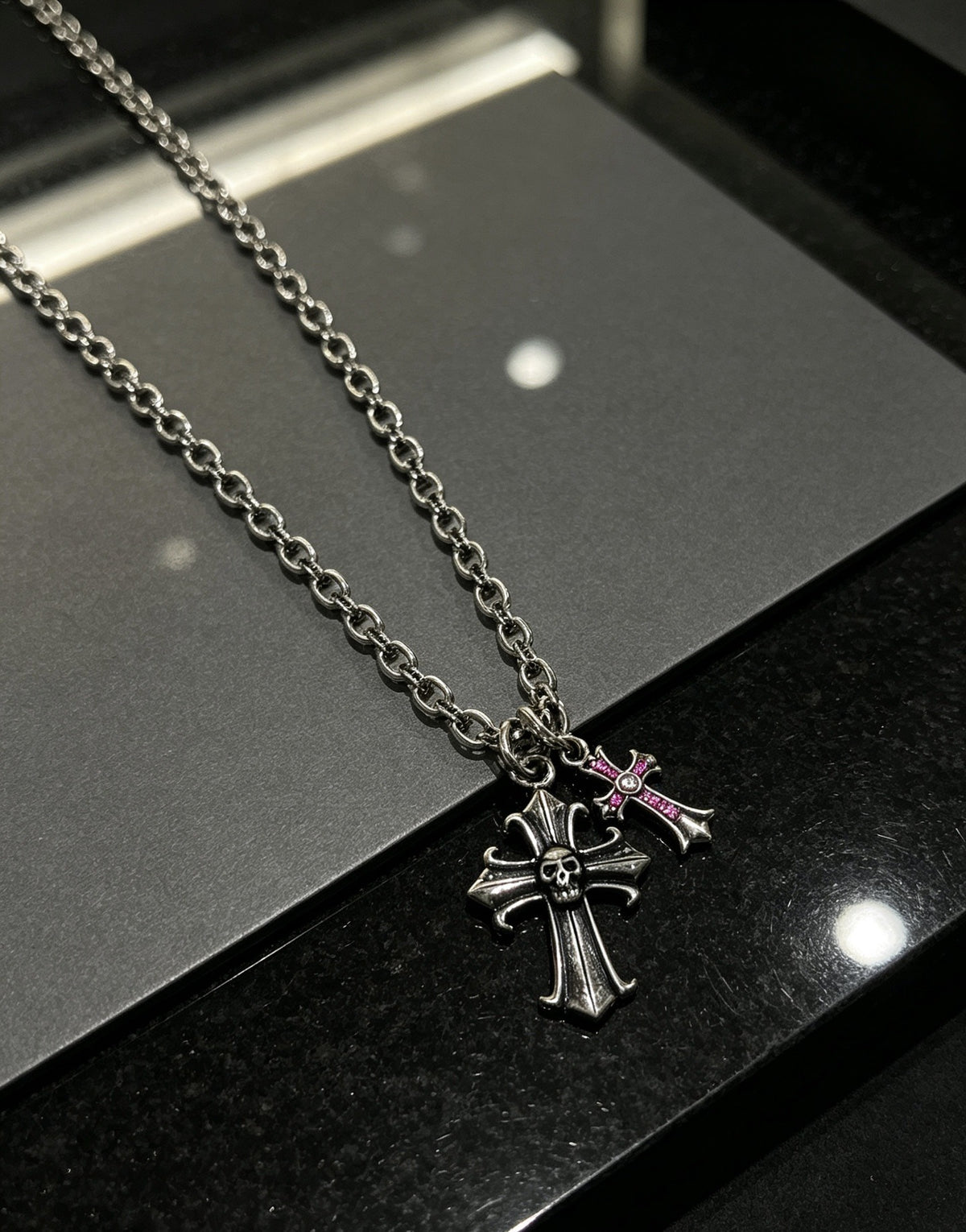 Chrome Hearts Sterling Silver Cross Necklace