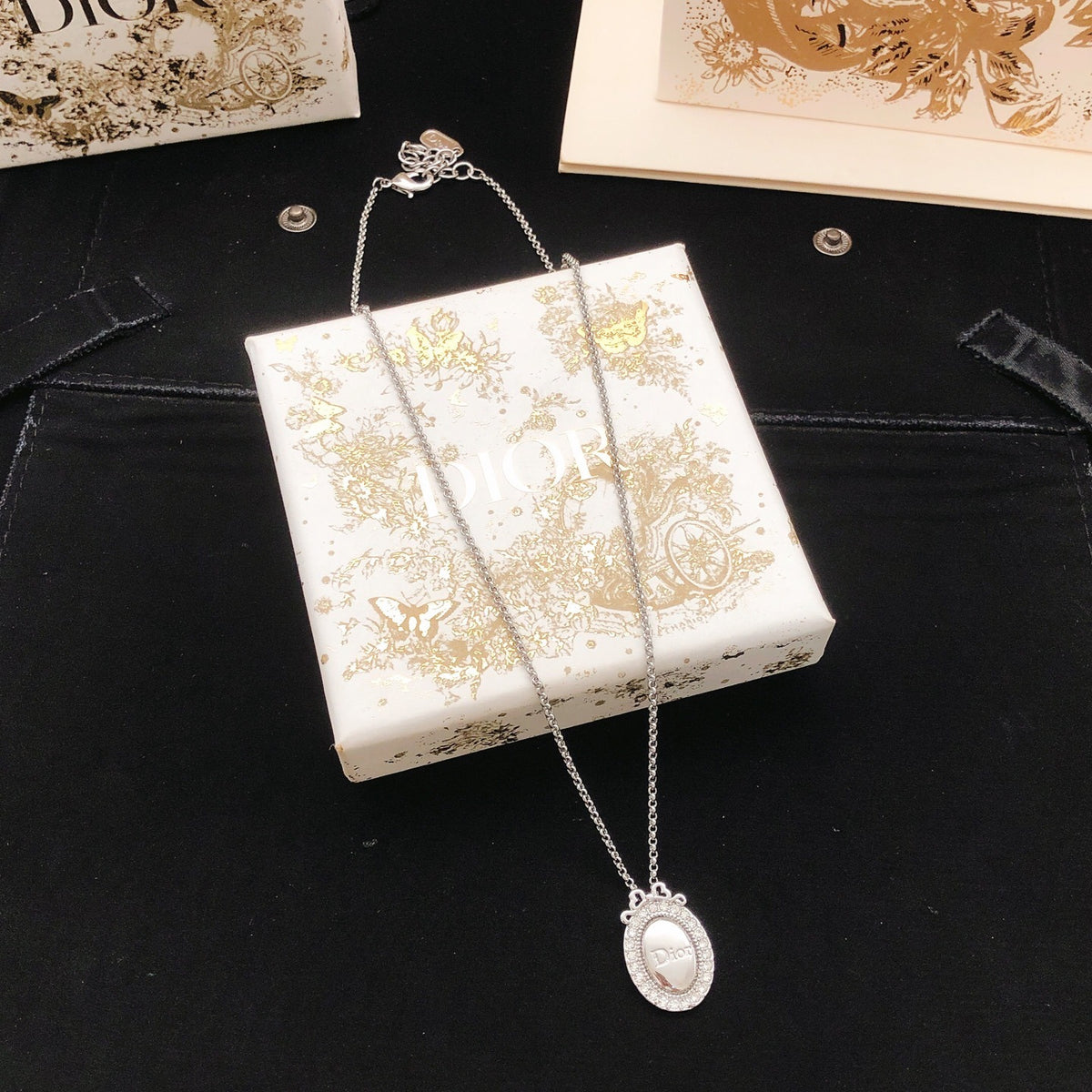 Dior Brass Bow Necklace