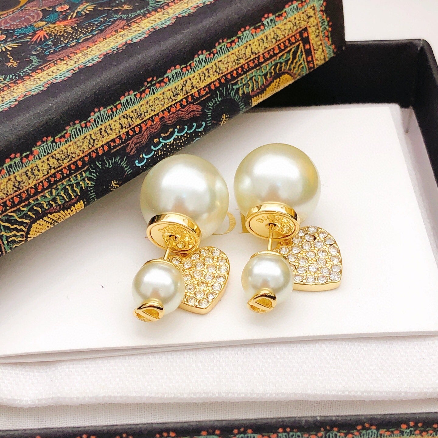Dior Brass Heart Earrings