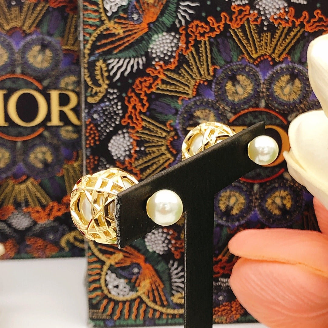 Dior Brass Tennis Earrings
