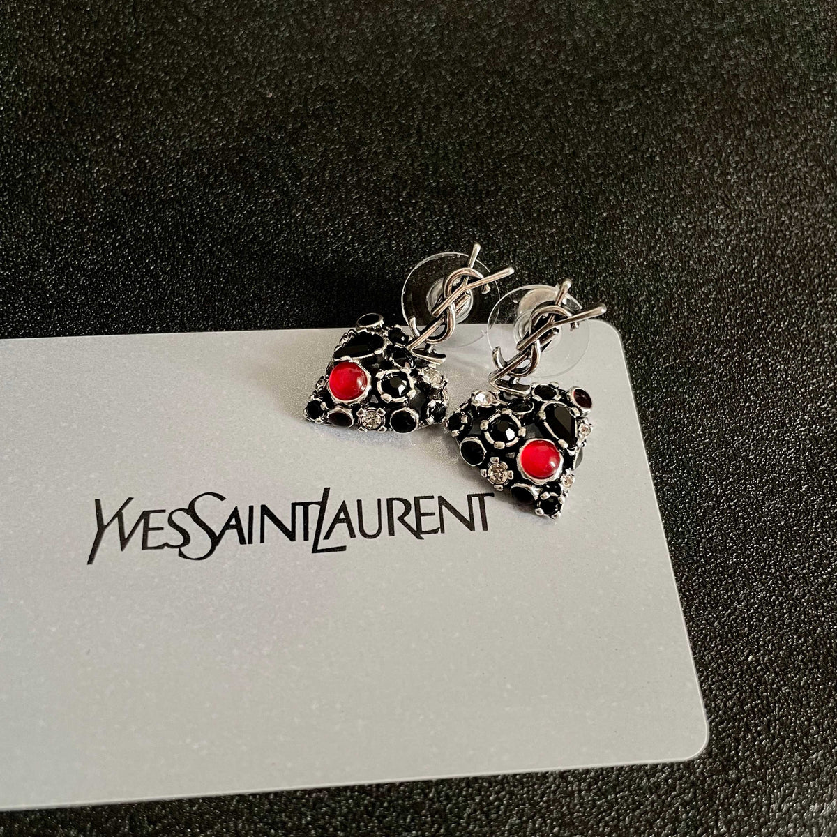 Saint Laurent Sterling Silver Vintage-Finish Earrings