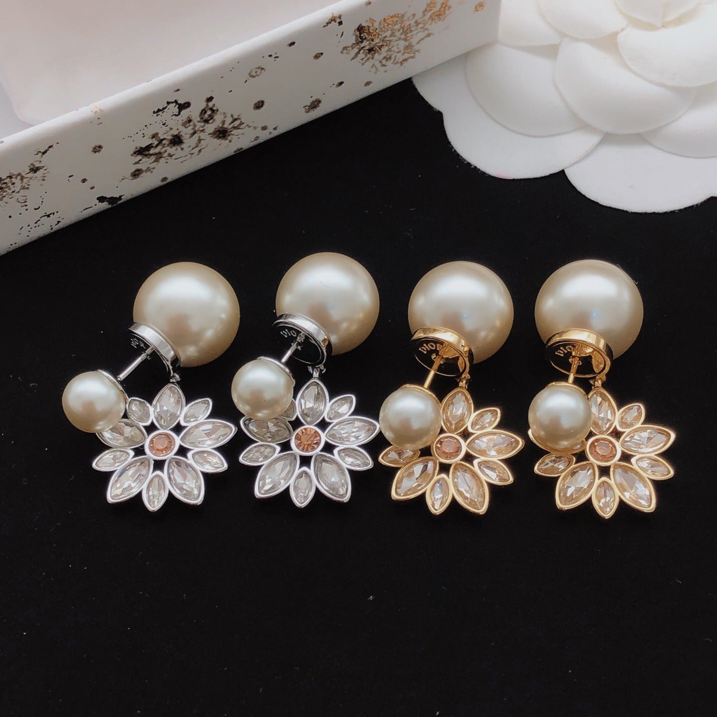 Dior Brass Sunburst Earrings