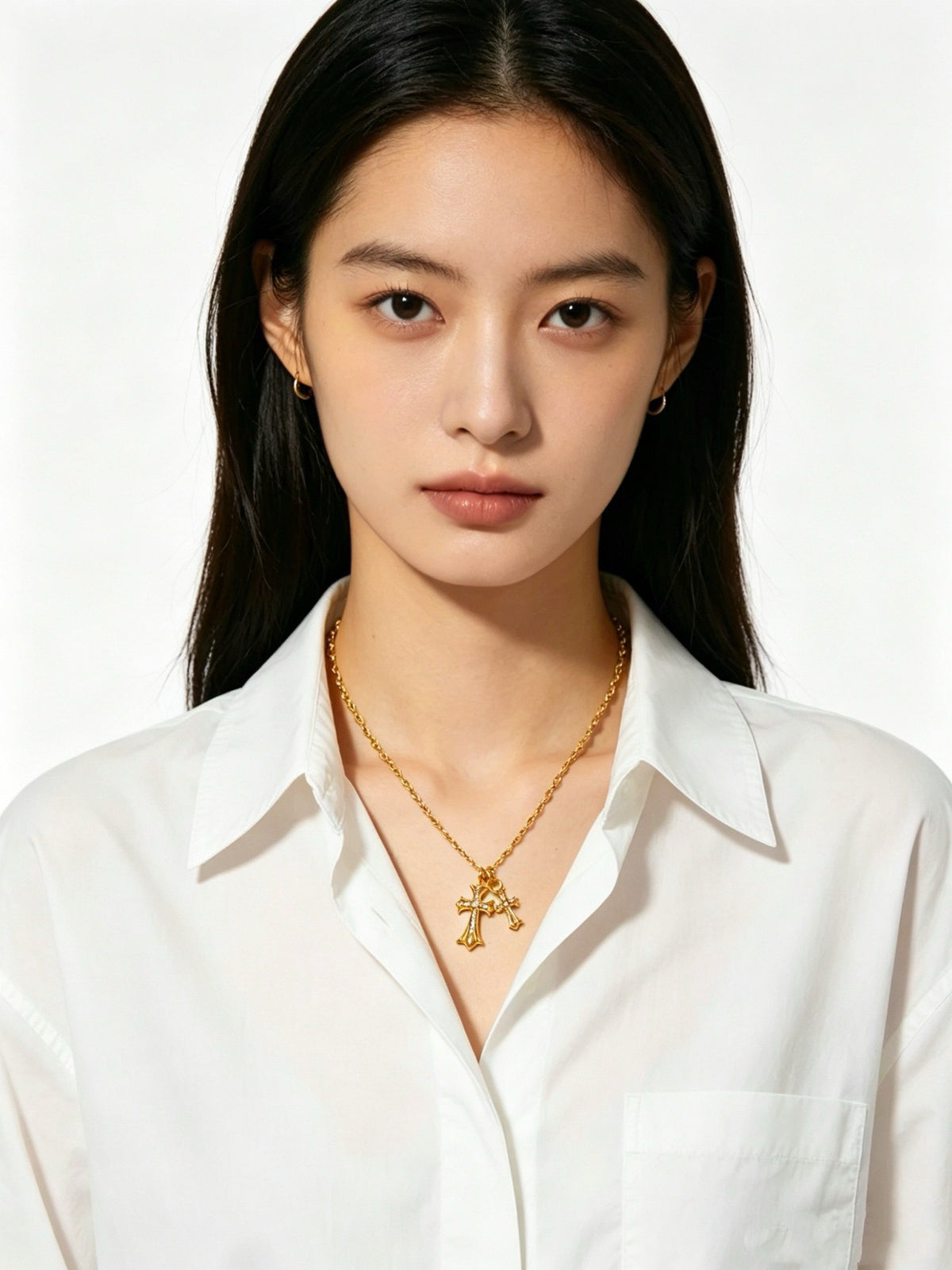 Chrome Hearts Sterling Silver Cross Necklace