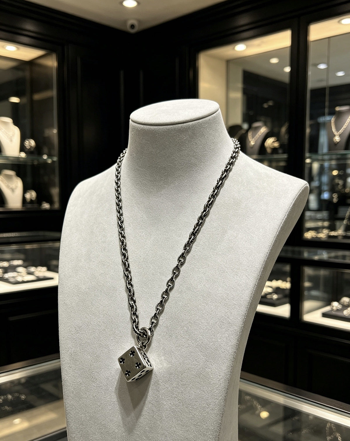 Chrome Hearts Sterling Silver Cross Necklace