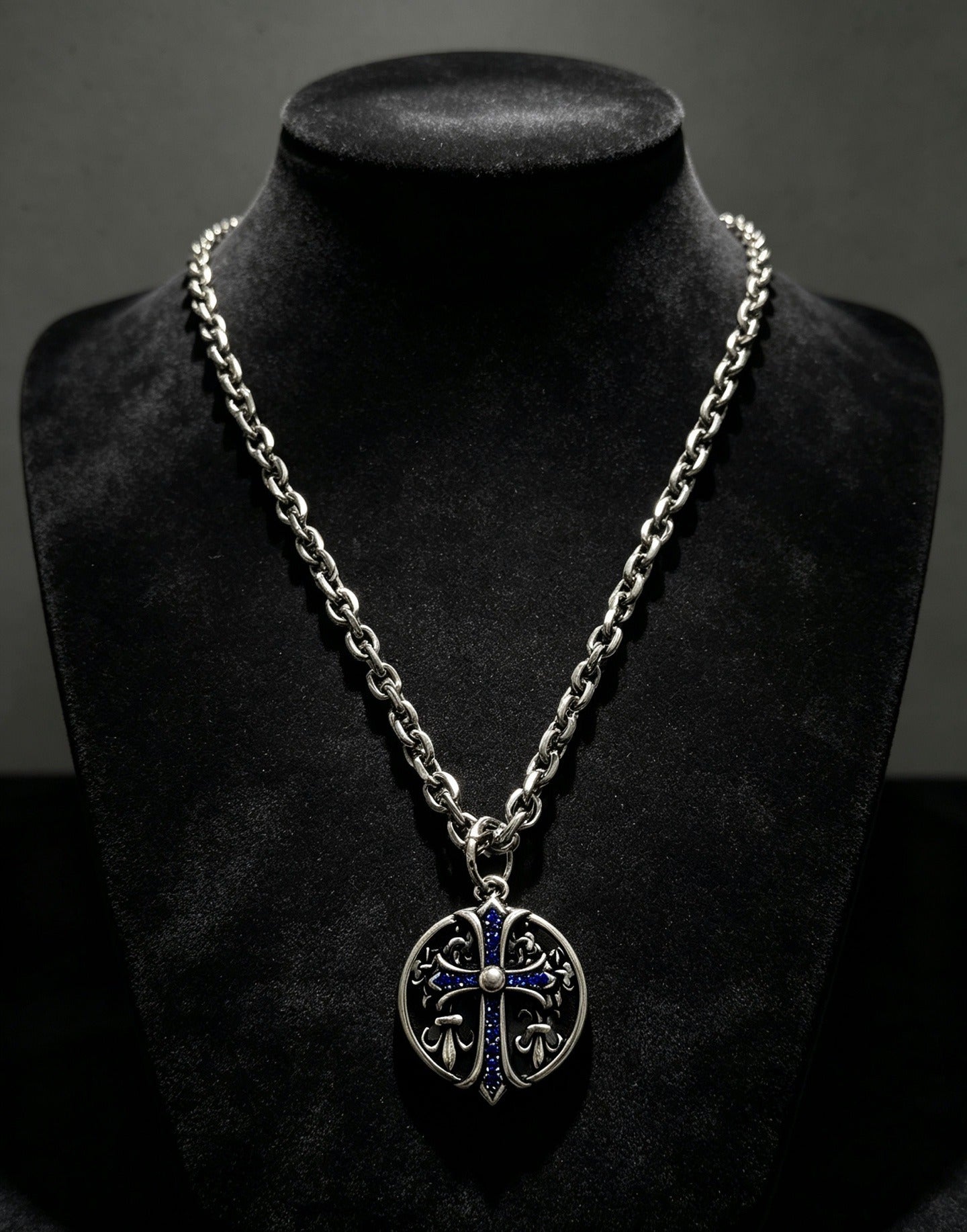 Chrome Hearts Sterling Silver Cross Necklace