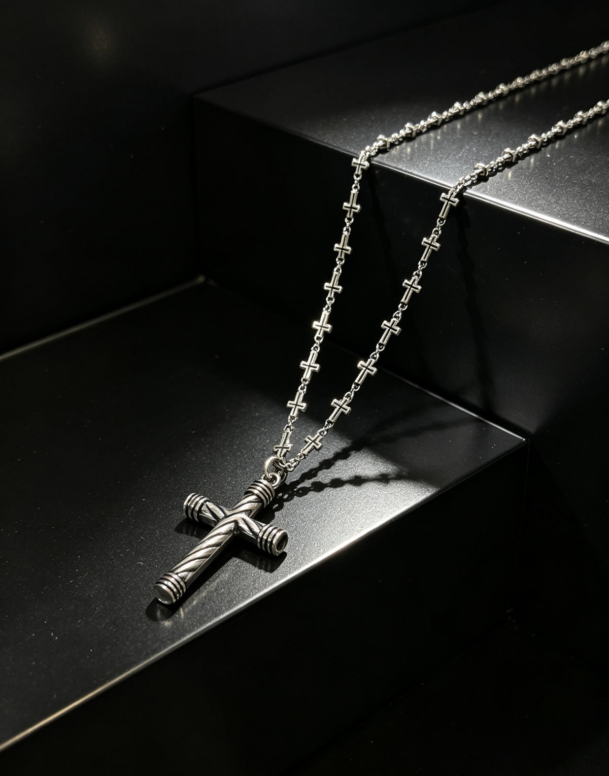 Chrome Hearts Sterling Silver Cross Necklace