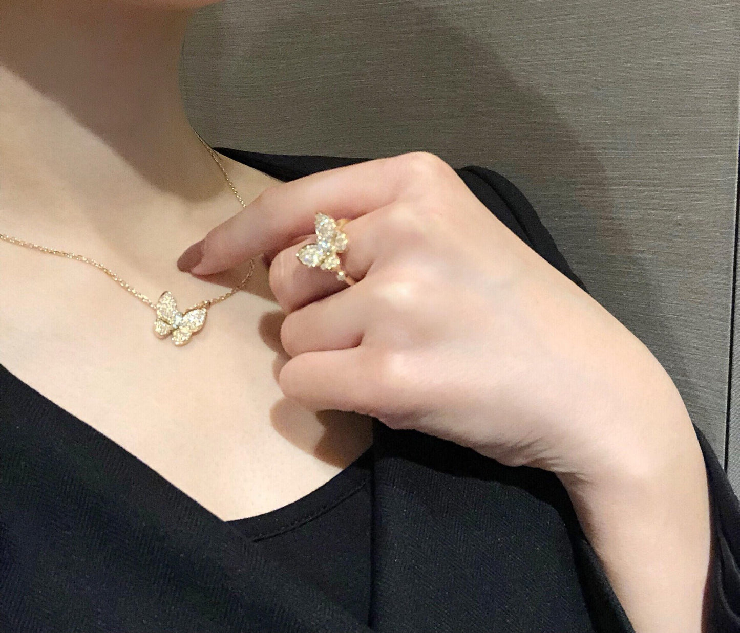 Van Cleef & Arpels Silver Butterfly Necklace