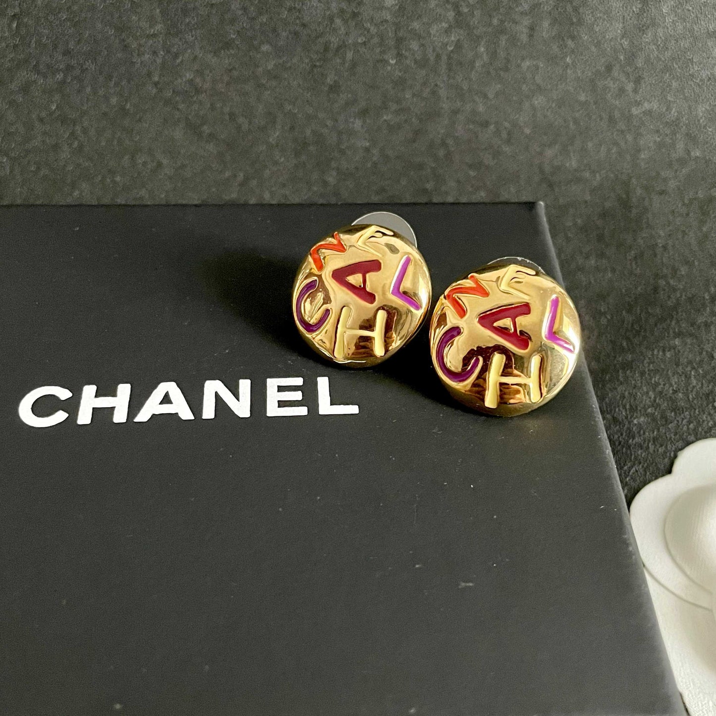 Chanel Logo Earrings