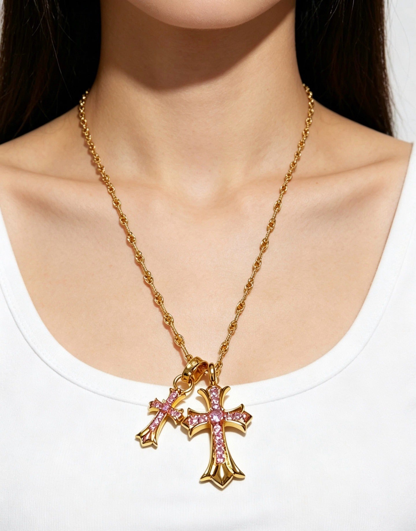 Chrome Hearts Sterling Silver Cross Necklace
