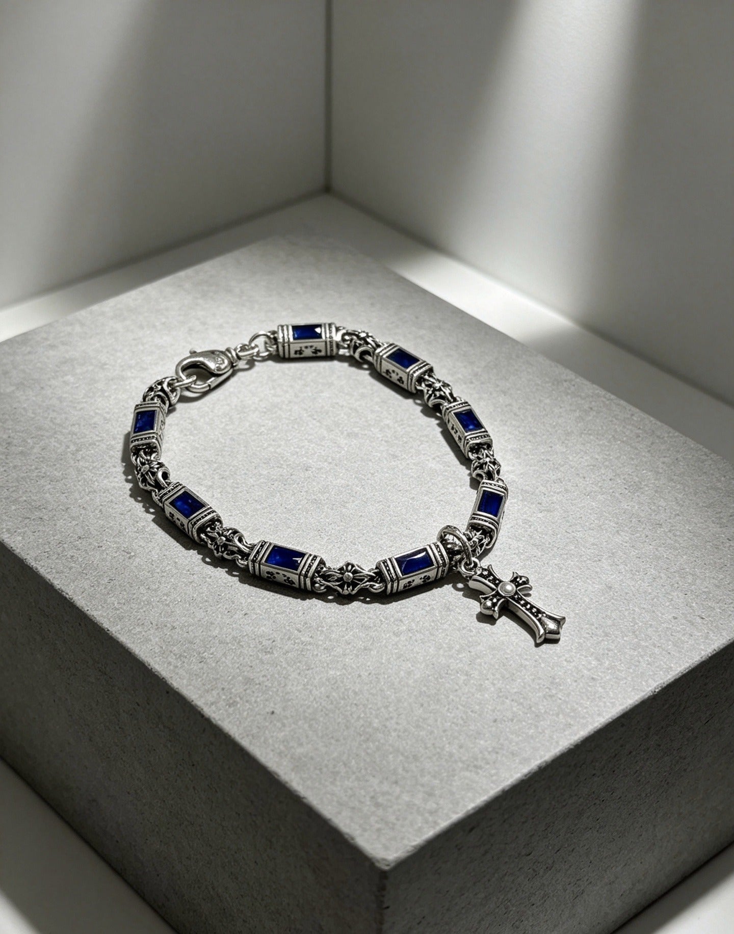 Chrome Hearts Sterling Silver Cross Bracelet