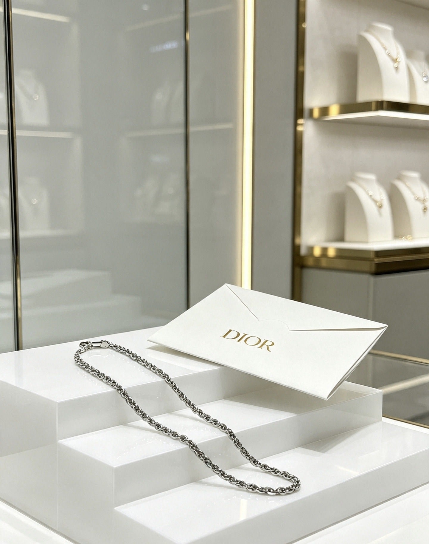 Dior Sterling Silver Chain Necklace