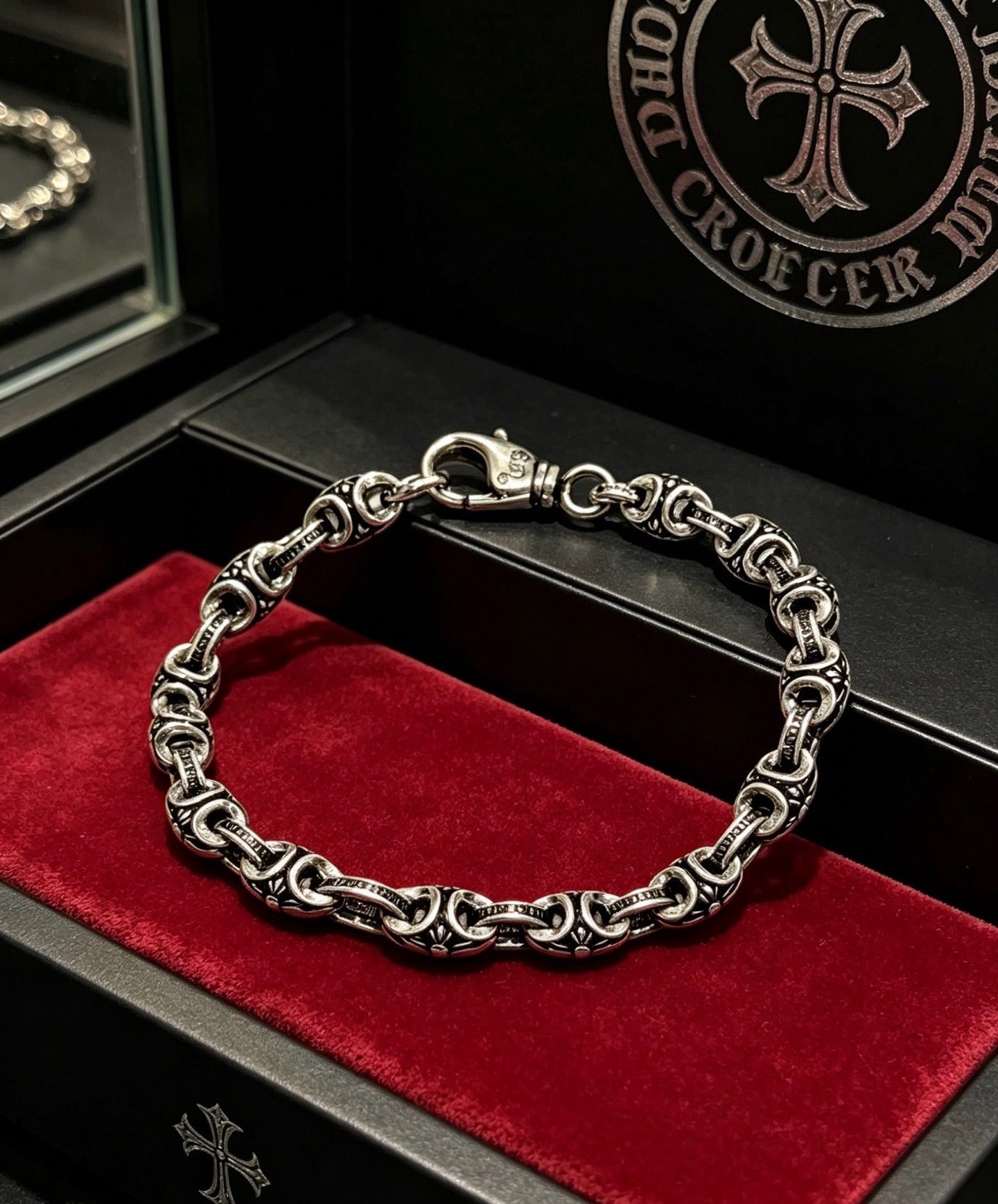Chrome Hearts Sterling Silver Cross Bracelet