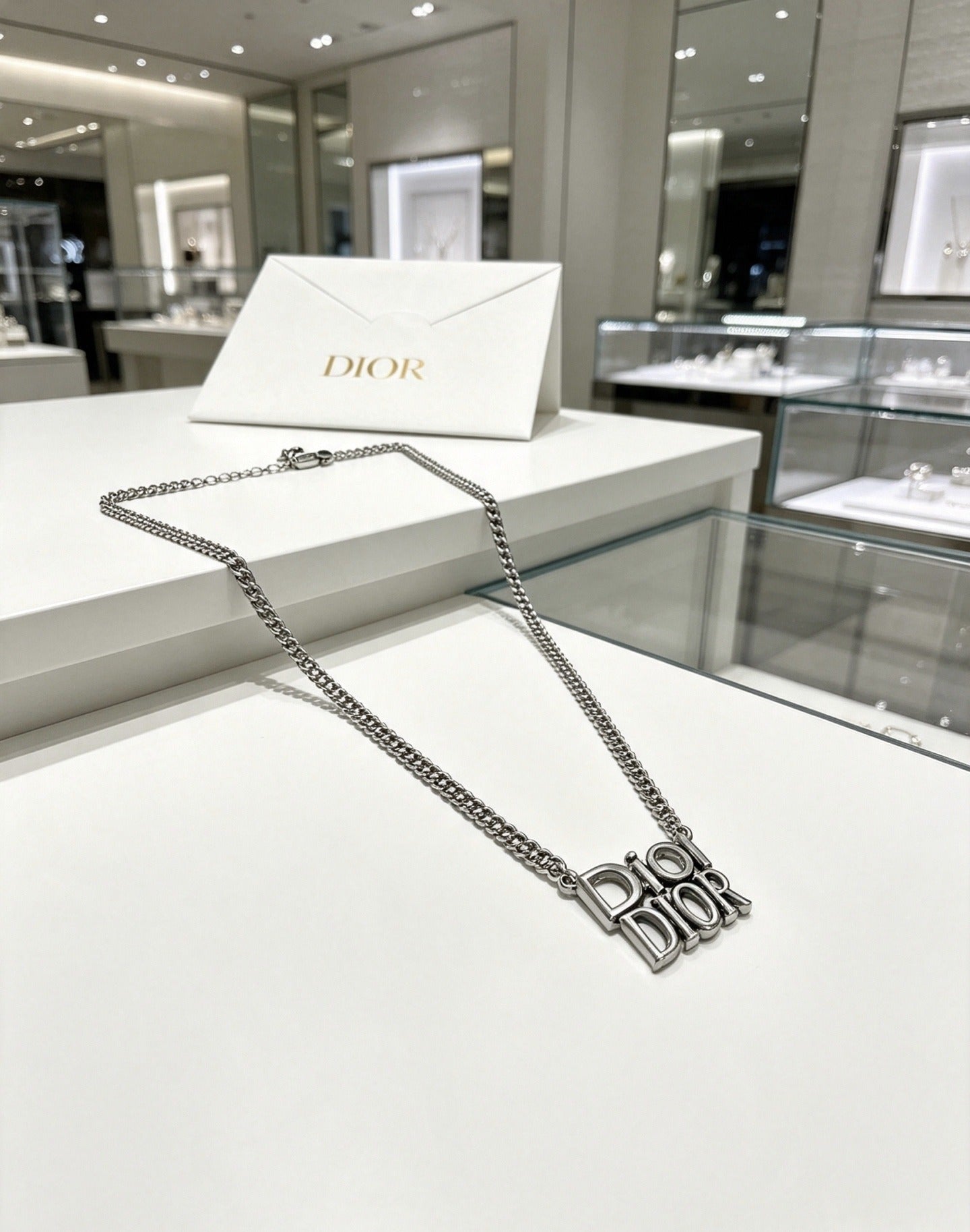 Dior Sterling Silver Chain Necklace