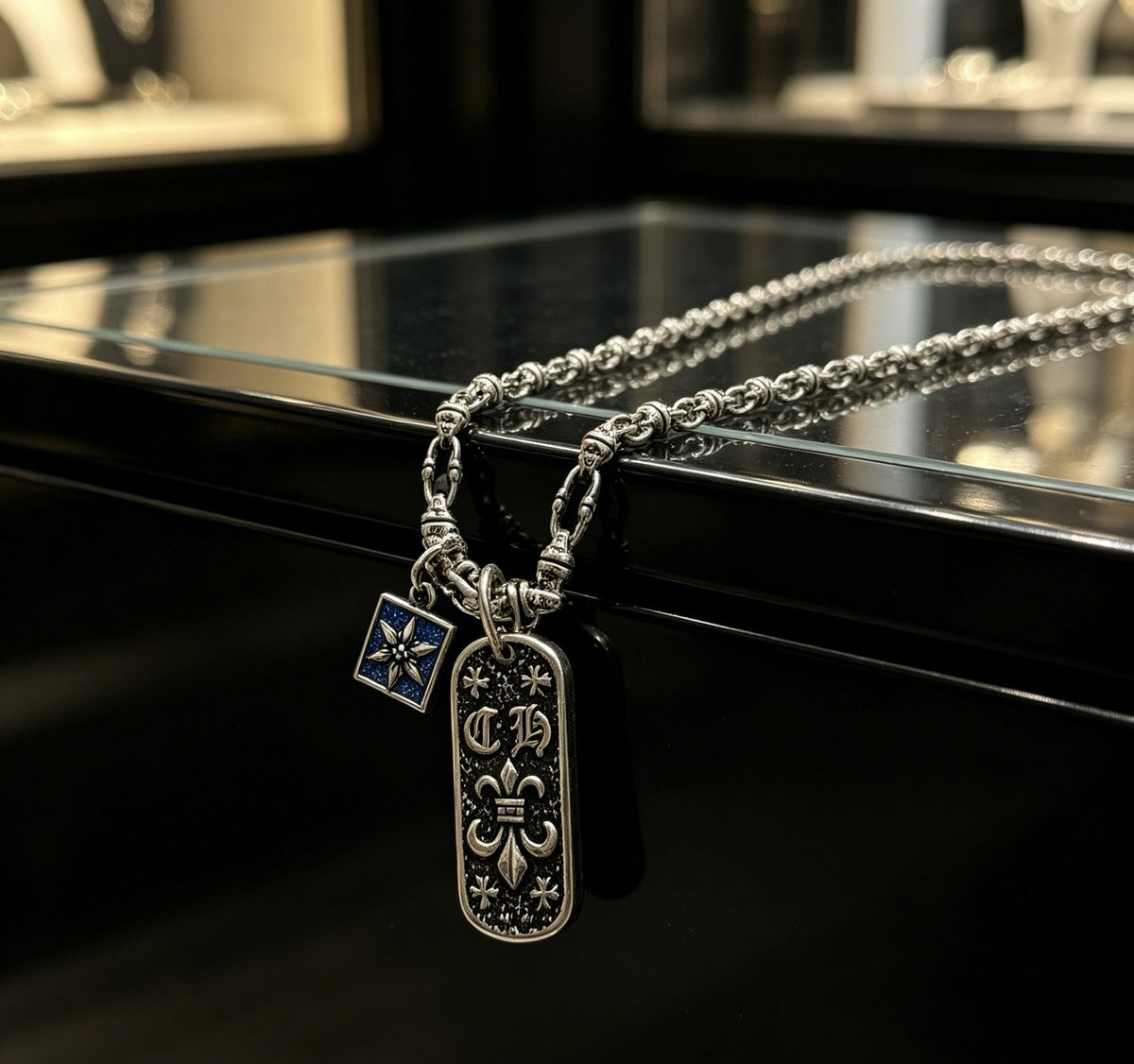 Chrome Hearts Sterling Silver Cross Necklace