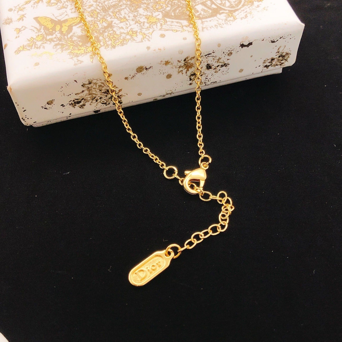 Dior Brass Bow Necklace