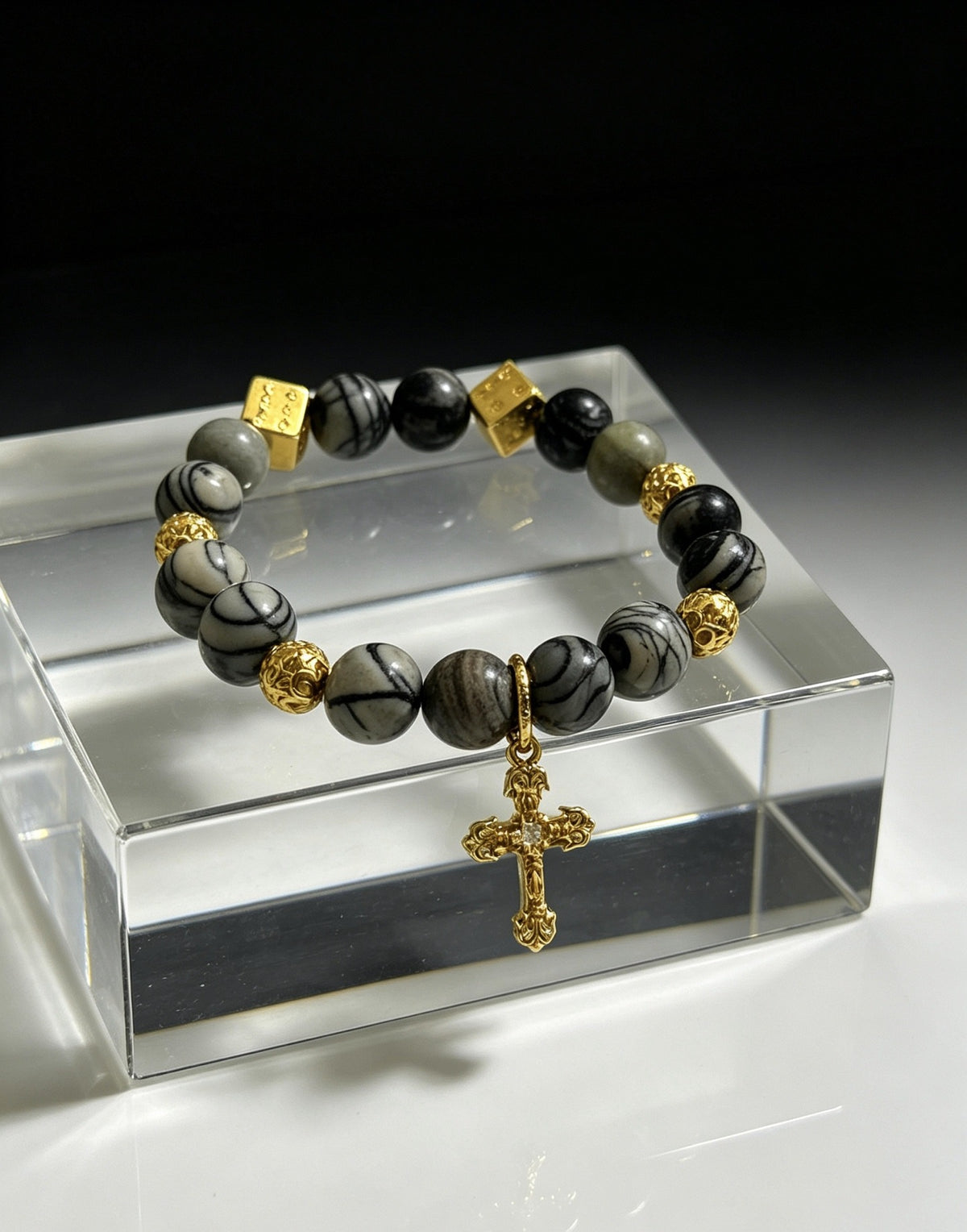 Chrome Hearts Sterling Silver Cross Bracelet