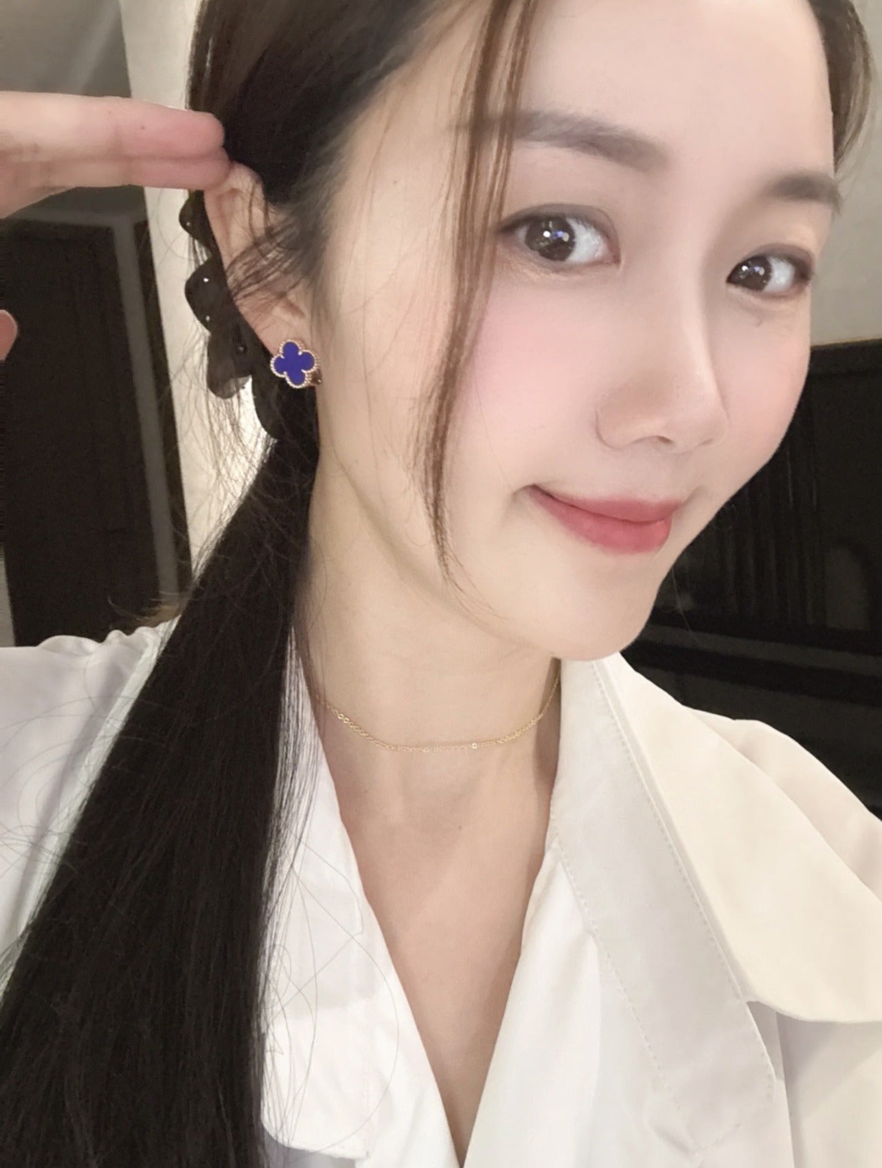 Van Cleef & Arpels Silver Brass Earrings