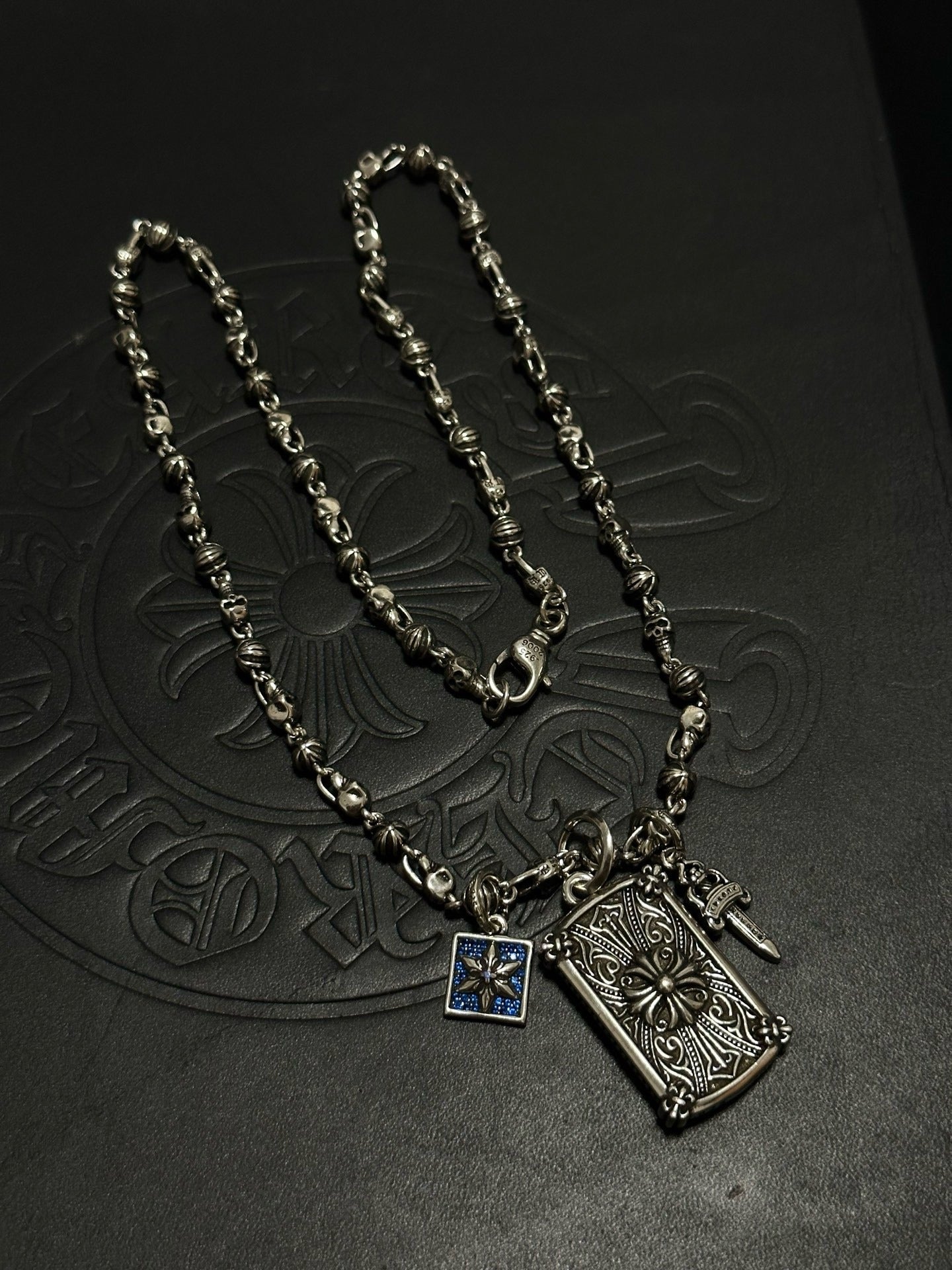 Chrome Hearts Sterling Silver Cross Necklace