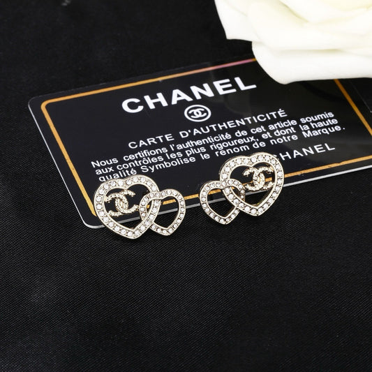 Chanel Brass Heart Earrings