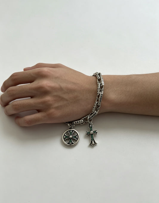 Chrome Hearts Sterling Silver Cross Bracelet