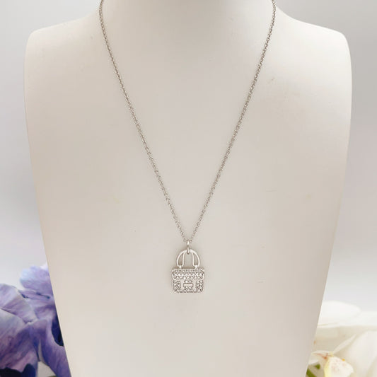 Hermes Silver Brass Necklace