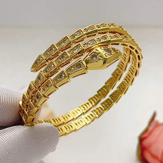 Bvlgari Gold Brass Serpent Bracelet