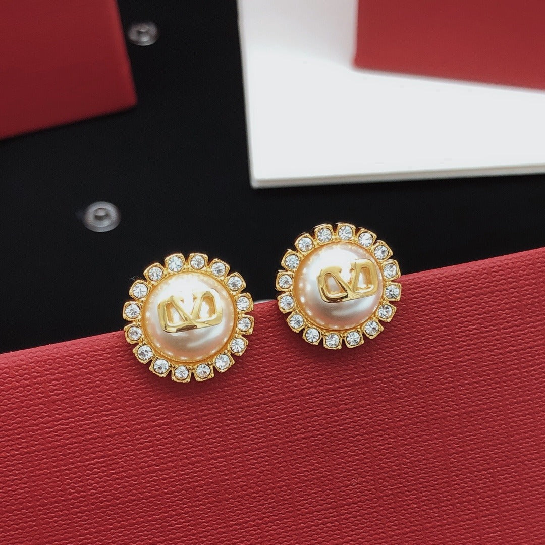 Valentino Brass Sunburst Earrings