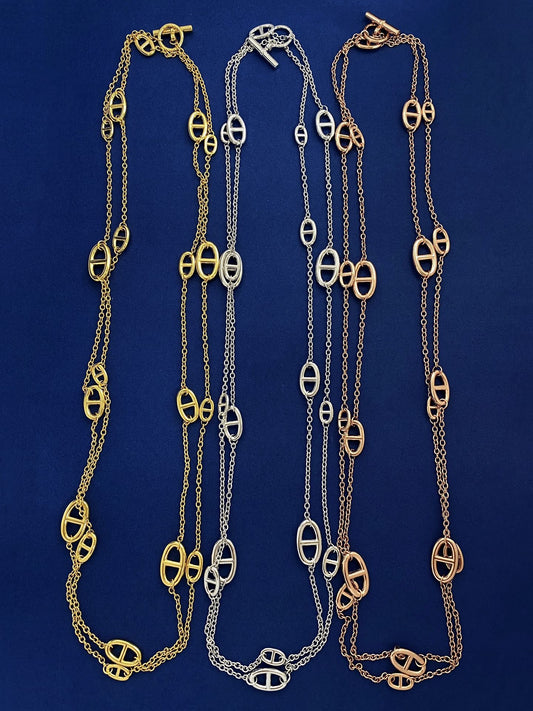 Hermes Brass Tassel Necklace