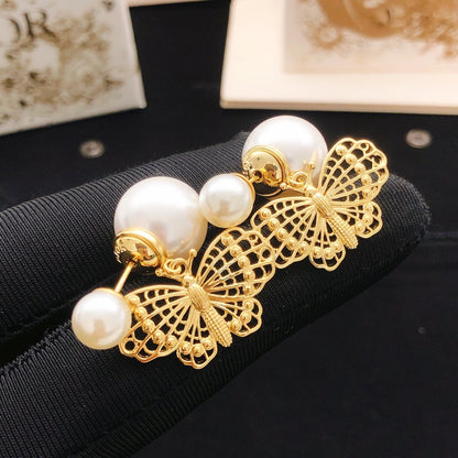 Dior Brass Butterfly Earrings