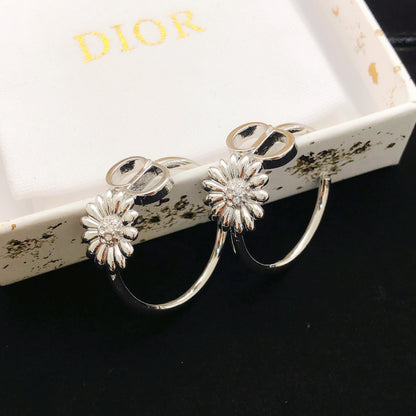 Dior Brass Sunburst Earrings