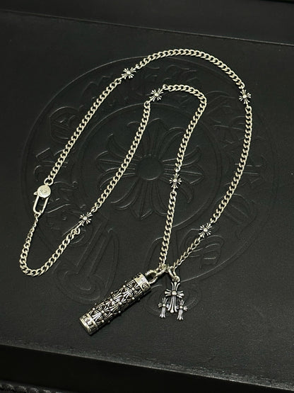 Chrome Hearts Sterling Silver Cross Necklace