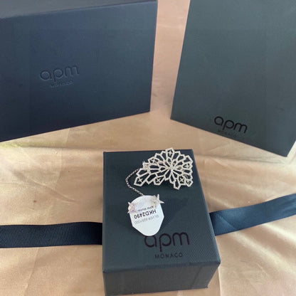 APM Monaco White Openwork Earrings