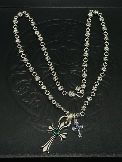 Chrome Hearts Sterling Silver Cross Necklace