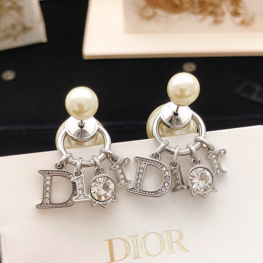 Dior Brass Logo Earrings