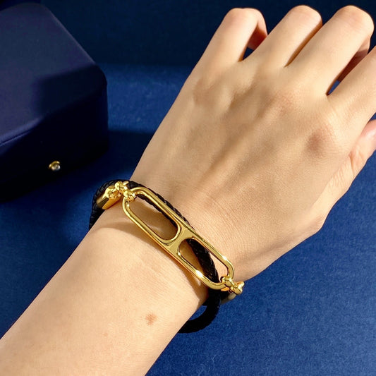 Hermes Gold Brass Bracelet