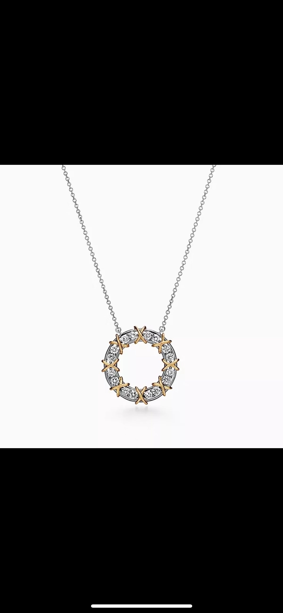 Tiffany & Co. Silver Brass Round Necklace