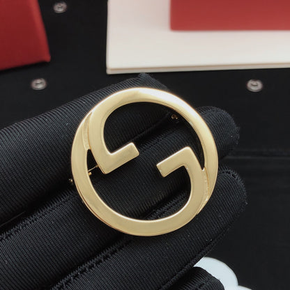 Gucci Brass Round Brooch