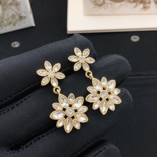 Dior Brass Floral Earrings