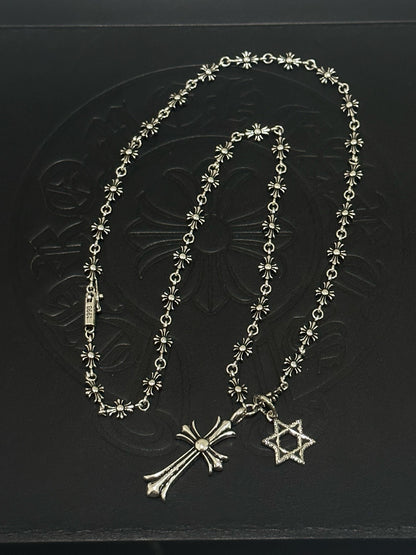 Chrome Hearts Sterling Silver Cross Necklace