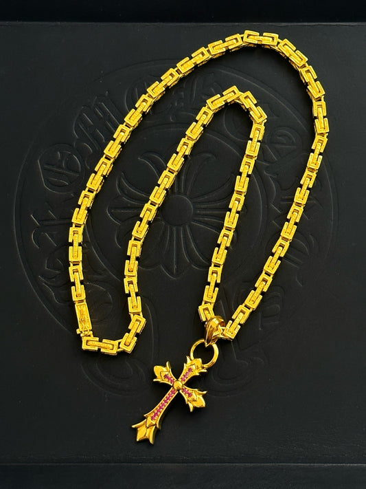 Chrome Hearts Sterling Silver Cross Necklace