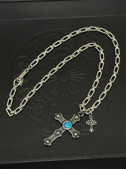 Chrome Hearts Sterling Silver Cross Necklace