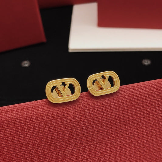 Valentino Brass Openwork Earrings