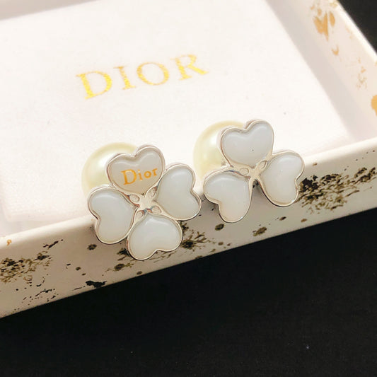 Dior Brass Clover Earrings