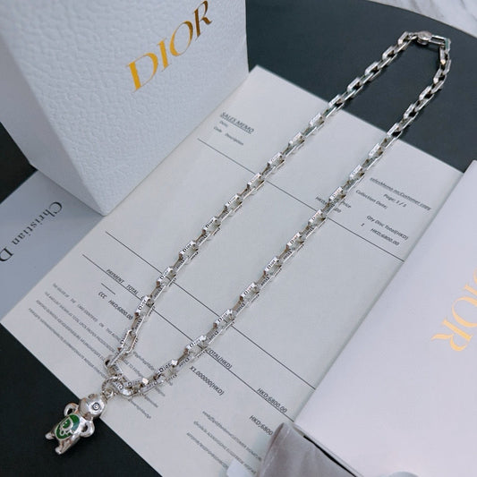 Dior Sterling Silver Chain Necklace